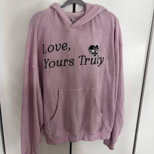 Boys Lie Pink Hoodie with Heart Graphic